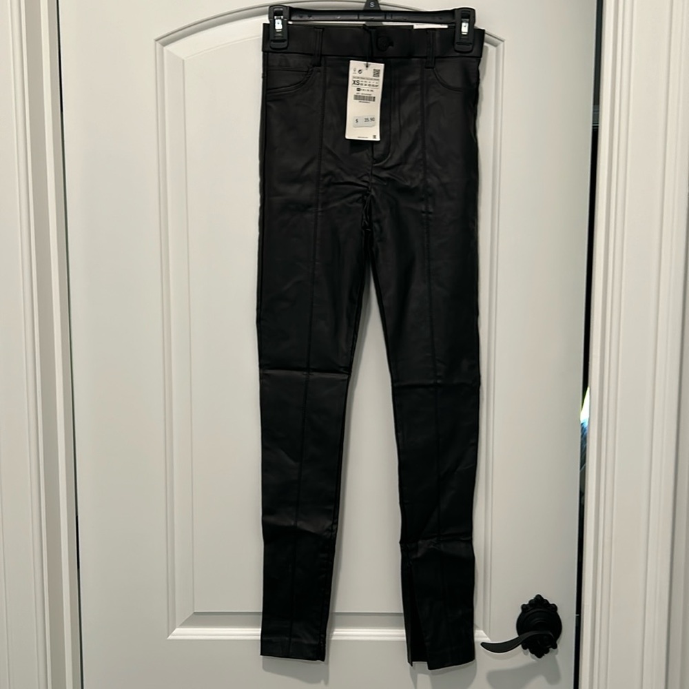 NWT Zara faux leather leggings small